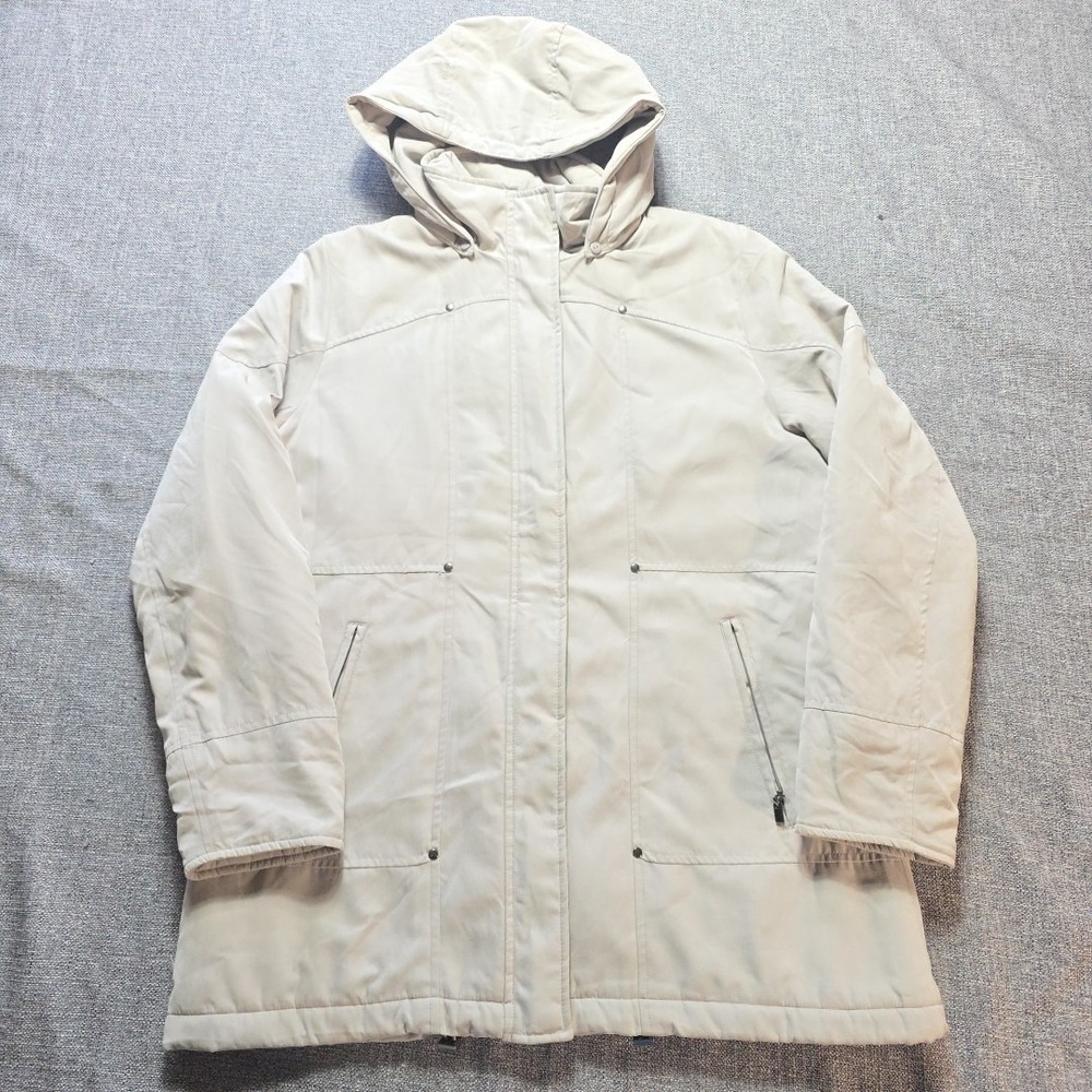 Forecaster of Boston‎ Coat Womens Medium Biege Full Zip Button Snap Long Sleeve